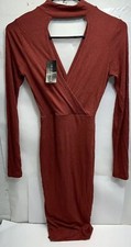 NUEVO CON ETIQUETAS- Vestido Moda Nova Mujer Sweetheart Manga Larga Talla Pequeña Color: Marsala