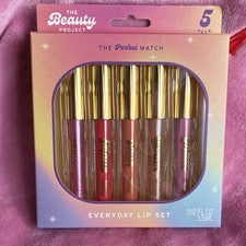Juego de labios The Beauty Project paquete de 5 brillo líquido mate satinado 0,12 fl oz