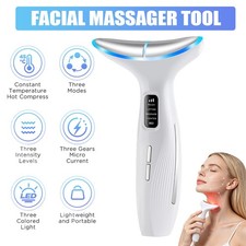 Masajeador Facial - Herramienta Masajeador Facial con Calor Calmante, Vibración y LED Regalo
