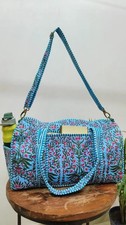 Bolsas de algodón florales azules indios Bolsas de lona acolchadas Bolsos para mujer Bolsas de viaje EE. UU.