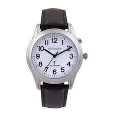 Reloj parlante para dama con correa de cuero negro VLRC-30LBK
