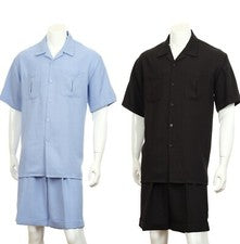 Conjunto de trajes de caminar cortos de poliéster para hombre diseño sólido de Fotino Landi M2973