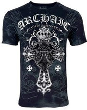 Camiseta Archaic by Affliction Para Hombre Sinestro Motociclista Cruz Tatuaje S-5XL