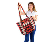Bolso de Hombro Étnico Borlado Borla Eslinga Mujer Bandolera Boho Hippie Cartera