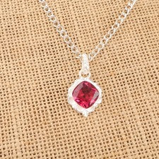 Colgante de plata de ley 925 con piedras preciosas de rubelita rosa hecho a mano joyería regalo para