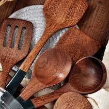 Nuevo Práctico Para Artículos de Cocina Antiadherentes Madera Cuchara de Cocina Pala Utensilios