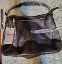 NUEVO CON ETIQUETAS, Cartera/Bolso de Hombro Hobo Negro Realer, Grande Tiene Múltiples Bolsillos/Cremalleras.