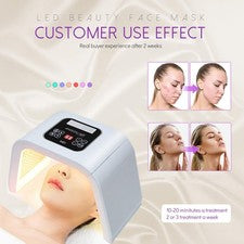 Máscara facial LED terapia de luz-7 colores lámpara de luz de terapia LED herramienta facial para el cuidado de la piel