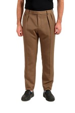 Pantalones informales Hugo Boss para hombre "Frencis" calce de moda marrón lana EE. UU. 32R IT 48