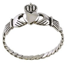 ANILLO CLADDAGH IRLANDÉS PLATA ESTERLINA 925 DAMAS