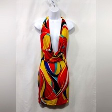 Nuevo con etiquetas Vestido Delantero Drapeado Moda Celebridad Para Mujer M Multicolor Fiesta Evento Y2K
