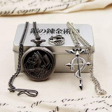 Fullmetal Alquimista Edward Elric Serpiente Anillo Collar Reloj Bolsillo Conjunto de 3 piezas Anime