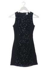 Vestido lápiz mujer H&M Divided negro talla 34 elegante viscosa