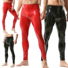 Hombres Pantalones de Cuero de PVC Ajustados Calce Ajustado Moda Cuero PU Motociclista Pantalones Prendas para club noct