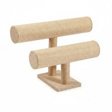 Soporte de pulsera de terciopelo revestimiento de terciopelo soporte de reloj de dos pisos para mostrador de venta
