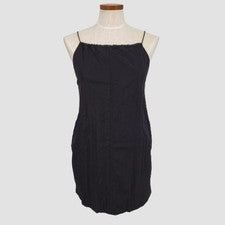 Mini Vestido LA HEARTS PacSun Para Mujer S/XS Negro Paracaídas Correa Espagueti Bolsillos