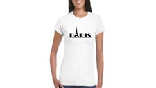 CAMISETA MUJER - PARÍS - MODA - CIUDAD - PEQUEÑA