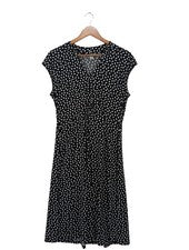 H&M Wickelkleid Damen Freizeitkleid Schwarz Weiß Allover Druck Größe 38