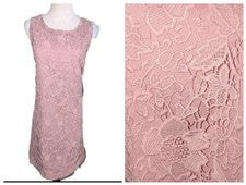 Nuevo con etiquetas Vestido recto CeCe rosa perla de encaje para mujer sin mangas rosa talla 12 Cottagecore