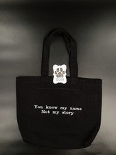 Bolso de Mano Mujer Motivacional Algodón Negro Bordado con Diseño Bordado