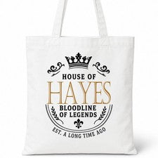 Bolso de Mano House Of HAYES Nombre Familiar Algodón Blanco Regalo