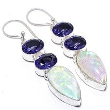 Pendiente de joyería de plata esterlina 925 con piedras preciosas de...