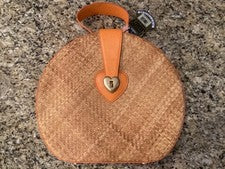 Nuevo Cartera estilo caja sombrero paja mimbre tejido Juicy Couture vintage mandarina años 90