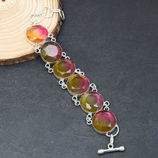 Pulsera de joyería de plata esterlina 925 con piedras preciosas de...