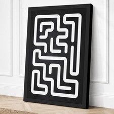 Impresión en lienzo geométrica laberinto arte de pared decoración del hogar listo para colgar