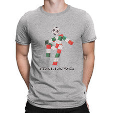 Italia 90 Clásico Fútbol Mundial 2026 Hombre Camiseta Retro Distress Style