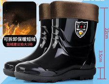 Botas de agua térmicas negras Wellington botas cortas al tobillo cálidas resistentes de goma EVA