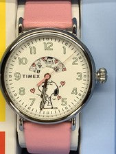 Reloj Timex X Peanuts Snoopy Rosa Corazones de San Valentín Nuevo en Caja