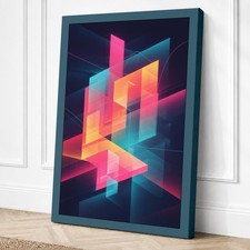 Impresión en lienzo geométrica geometría luminosa arte de pared decoración del hogar listo para colgar