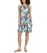 Style & Co. Vestido sin mangas tejido estampado industrial azul floral talla XS