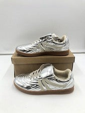 Steve Madden NYC Madrid Mujer Plata Espejo Metálico Tenis Rayas Talla 10