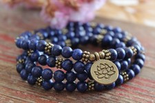 Collar Malaca 108 Mala Lapislázuli OM Sinceridad Lapismala Lapismala Lapisceta