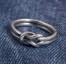 Anillo nudo sólido de plata de ley 925 anillo declaración hecho a mano anillo todos los tamaños