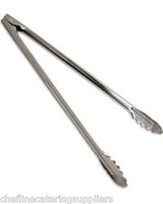 Pinza de acero inoxidable de alta resistencia de 16", pinza de cocina para catering, ensalada de utensilios