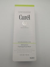 Curel Cuidado Equilibrante de la Piel Aceite Control Espumoso Jabón Facial ~ 5oz / 150ml NUEVO