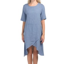 ¡Nuevo! Vestido para mujer KLASSIKS hecho en Italia algodón dobladillo asimétrico talla: M,L