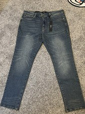 Pantalones de mezclilla azules ajustados Nova de moda para hombre talla 38