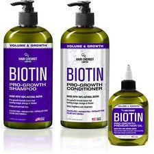 Hair Chemist Biotin Pro-Growth Set de 3 piezas para el cuidado del cabello - Incluye champú 33,8 oz, 33,8