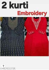 Mujer Kurti Combo Kurtis Solo Combo de 2 Kurti Bordados para Mujer