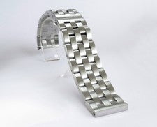 CORREA ACERO INOXIDABLE PULIDO SÓLIDO 24MM,PULSERA COMPATIBLE CON CUALQUIER RELOJ