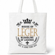 Bolso de Mano House Of LEGER Nombre Familiar Blanco Regalo de Cumpleaños