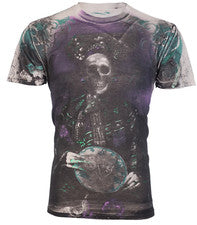 Camiseta de hombre AFFLICTION manga corta DRAGON QUEEN cuello redondo tatuaje motociclista S-2XL