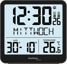 techno line WT 285 Radio despertador DCF LCD despertador doble alarma temperatura calendario reloj