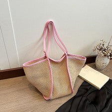 Bolsos de hombro trenzados versátiles de gran capacidad de moda para mujer Diseñador tejido de paja