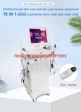 15 en 1 Hydra Spa Belleza Facial Máquina de Cuidado de la Piel Hidro Dermoabrasión Piel 220v