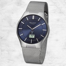 Regent metal reloj para hombres reloj de pulsera cuarzo plata relojes inalámbricos URFR274